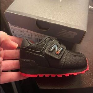 New Balance Kids' Black Sneakers with Red Soles
